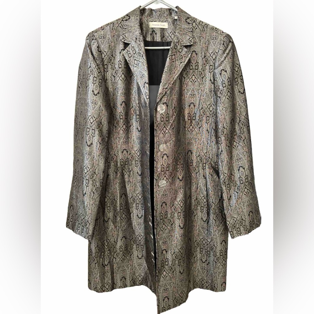 Amanda Smith Jacket Lightweight Size 16 White Bla… - image 6